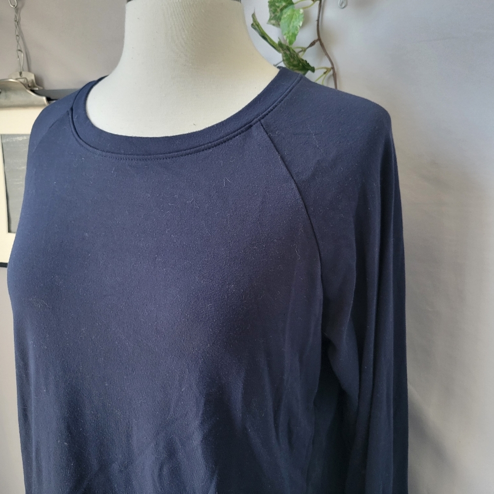Cozy Earth Brushed Bamboo Soft Pullover Long Sleeve Crew Sweatshirt Navy S - Picture 6 of 14